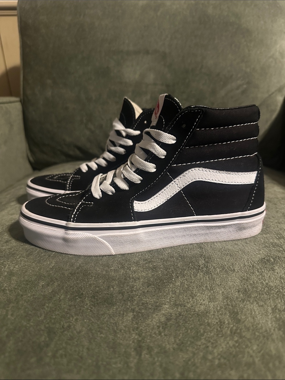 Vans Black & White High Top Skate Sneakers - Picture 3 of 8